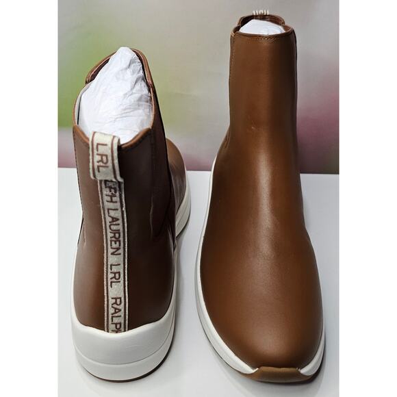 Ralph Lauren  Rylee Chelsea Slip-On Sneakers Deep Saddle Tan Size 9.5 NWT - Picture 4 of 6